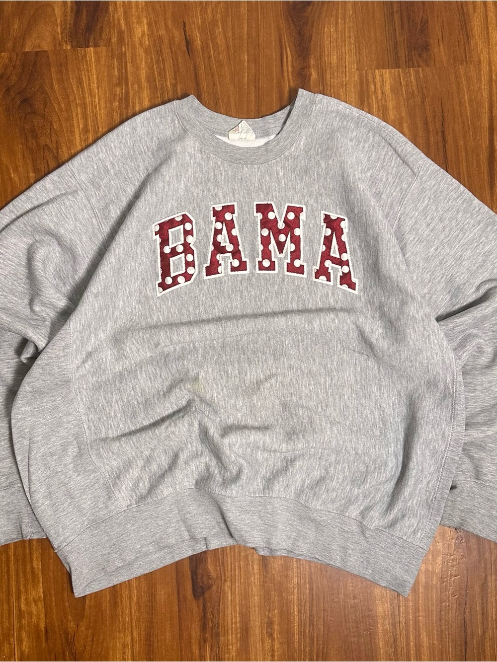 Vintage Alabama Crewneck Sweatshirt with Maroon BAMA Applique